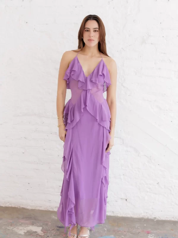 Lilac Ruffle Dress-S